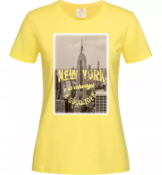 Женская футболка New York is always good idea Лимонный фото