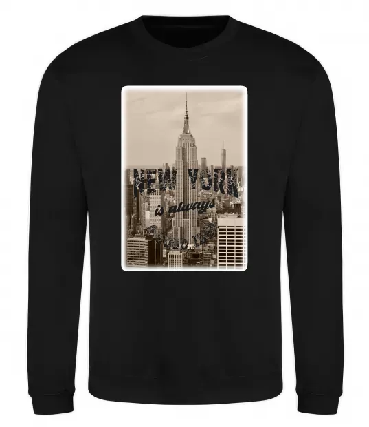 Свитшот New York is always good idea Черный фото