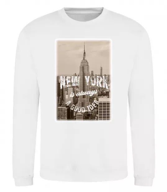 Свитшот New York is always good idea Белый фото