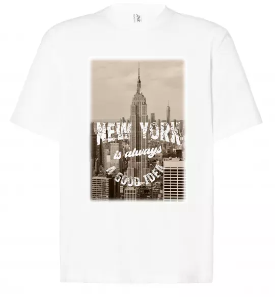 Футболка Оверсайз New York is always good idea Белый фото