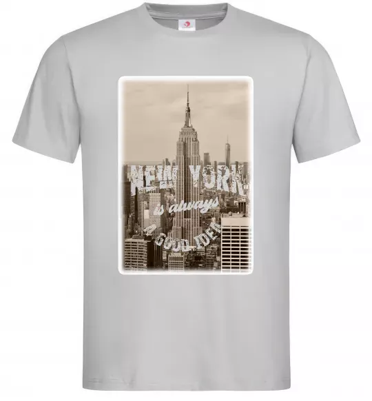 Чоловіча футболка New York is always good idea Сірий фото