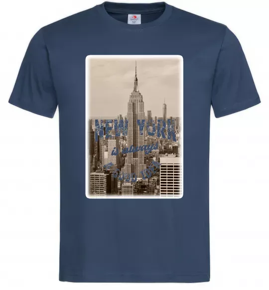 Чоловіча футболка New York is always good idea Темно-синій фото