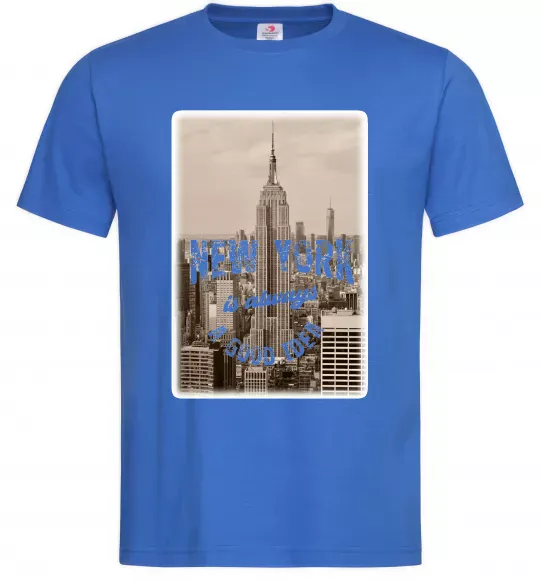 Чоловіча футболка New York is always good idea Яскраво-синій фото