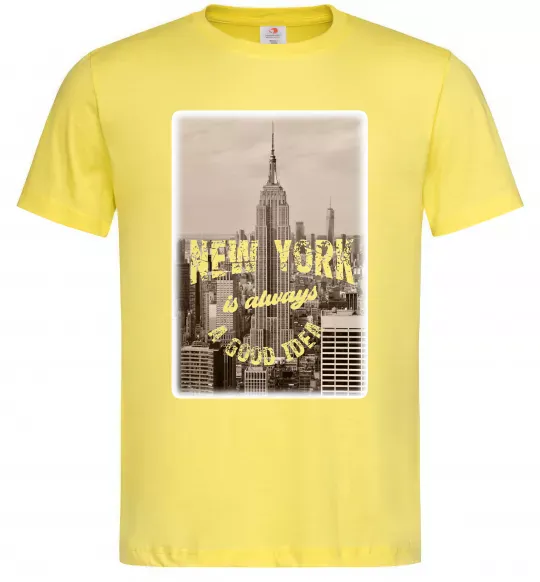 Чоловіча футболка New York is always good idea Лимонний фото