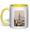 Чашка з кольоровою ручкою New York is always good idea Сонячно жовтий фото