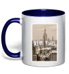 Чашка з кольоровою ручкою New York is always good idea Глибокий темно-синій фото