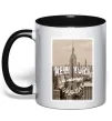Чашка з кольоровою ручкою New York is always good idea Чорний фото