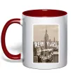 Чашка з кольоровою ручкою New York is always good idea Червоний фото