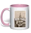 Чашка з кольоровою ручкою New York is always good idea Ніжно рожевий фото