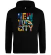Мужская толстовка (худи) New York city напис Черный фото