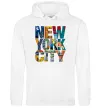 Мужская толстовка (худи) New York city напис Белый фото