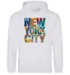 Мужская толстовка (худи) New York city напис Серый меланж фото