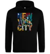 Женская толстовка (худи) New York city напис Черный фото