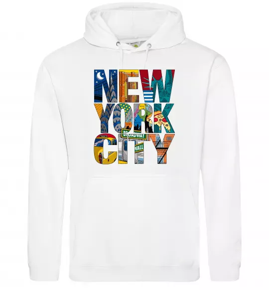Женская толстовка (худи) New York city напис Белый фото