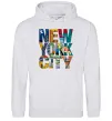 Женская толстовка (худи) New York city напис Серый меланж фото