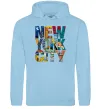 Женская толстовка (худи) New York city напис Голубой фото