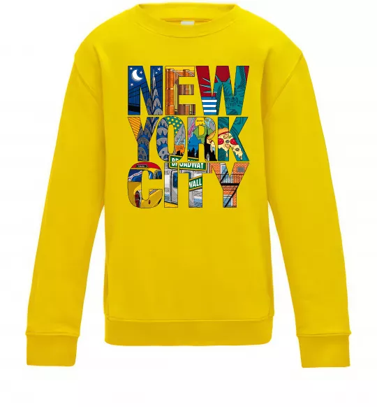 Детский Свитшот New York city напис Солнечно желтый фото