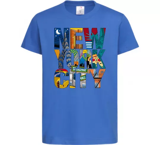 Детская футболка New York city напис Ярко-синий фото