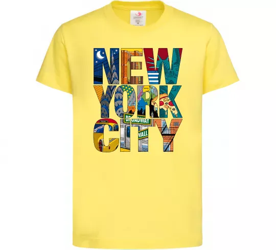 Детская футболка New York city напис Лимонный фото