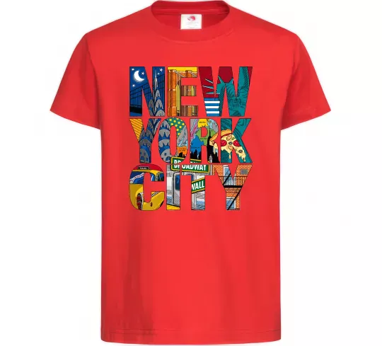Детская футболка New York city напис Красный фото