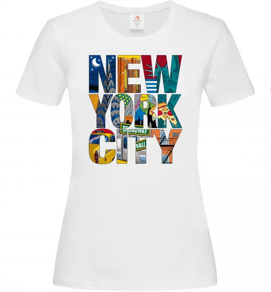 Жіноча футболка New York city напис Білий фото
