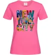 Жіноча футболка New York city напис Яскраво-рожевий фото