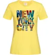 Жіноча футболка New York city напис Лимонний фото