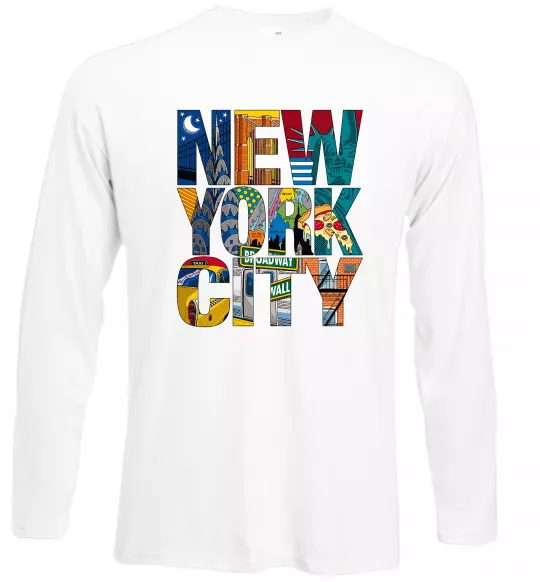 Лонгслив New York city напис Белый фото