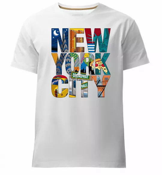 Мужская премиум футболка New York city напис Белый фото