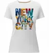 Женская премиум футболка New York city напис Белый фото