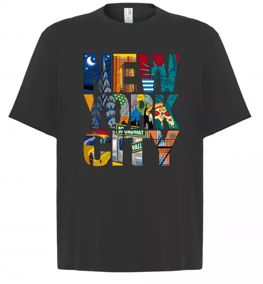 Футболка Оверсайз New York city напис Чорний фото