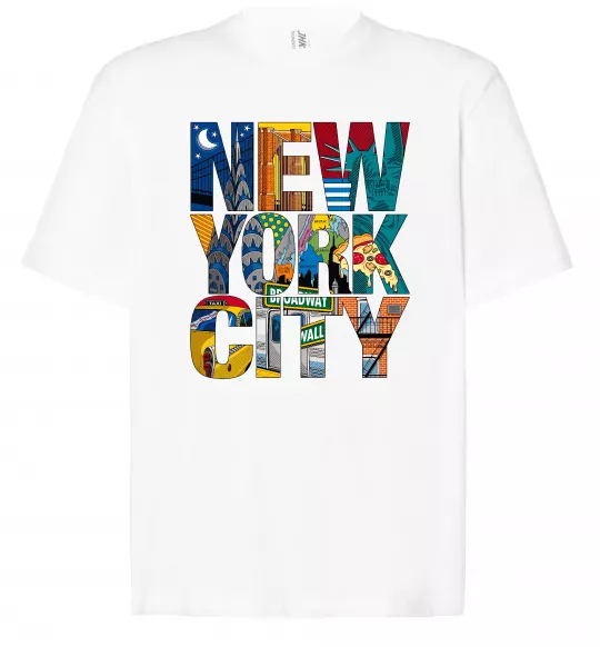 Футболка Оверсайз New York city напис Білий фото