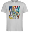 Чоловіча футболка New York city напис Сірий фото