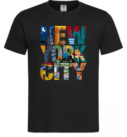 Чоловіча футболка New York city напис Чорний фото