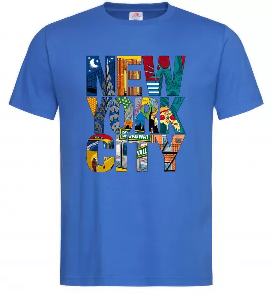 Чоловіча футболка New York city напис Яскраво-синій фото