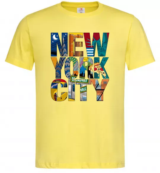 Чоловіча футболка New York city напис Лимонний фото