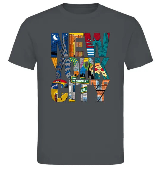 Чоловіча футболка New York city напис Графіт фото