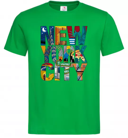 Чоловіча футболка New York city напис Зелений фото