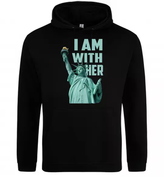 Чоловіча толстовка (худі) I am with her Чорний фото