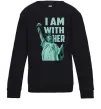 Дитячий світшот I am with her Чорний фото