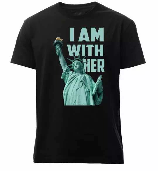 Чоловіча преміум футболка I am with her Чорний фото