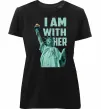 Женская премиум футболка I am with her Черный фото