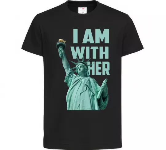 Детская футболка I am with her Черный фото
