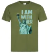 Чоловіча футболка I am with her Оливковий фото