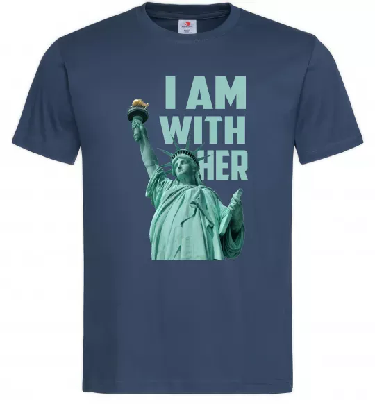 Чоловіча футболка I am with her Темно-синій фото