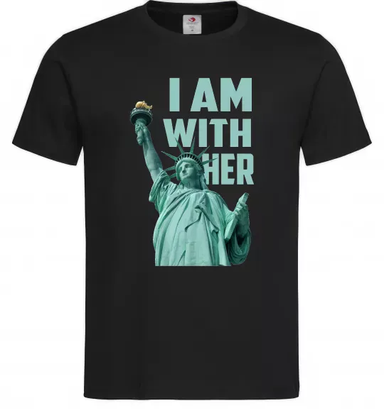 Чоловіча футболка I am with her Чорний фото