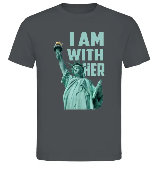 Чоловіча футболка I am with her Графіт фото