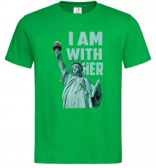 Чоловіча футболка I am with her Зелений фото