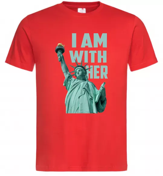 Чоловіча футболка I am with her Червоний фото