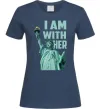 Жіноча футболка I am with her Темно-синій фото